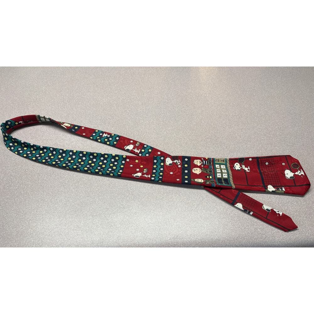 Snoopy and the Gang Red Tennis Tie